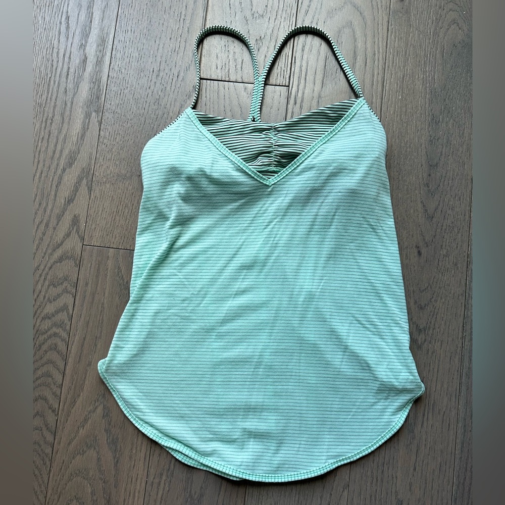 Mint Green Striped Lululemon Tank